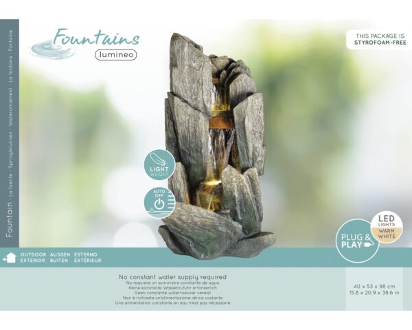 Purskkaev kivi soe valgus 40x53x h98cm