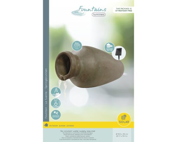 Purskkaev Solar Vaas hall 19,5x19,5x h39cm