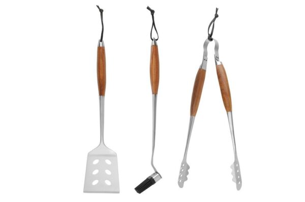 Grillitarvikute komplekt 3-osaline puidust karbis