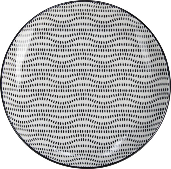 Taldrik portselanist valge/must Ø16cm 4tk