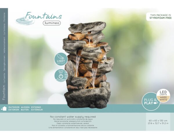 Purskkaev kivi soe valgus 60x83x h130cm