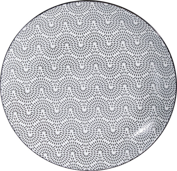 Taldrik portselanist valge/must Ø27cm 4tk