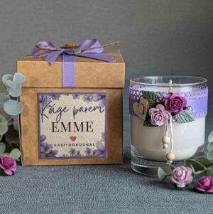 Käsitööküünal karbis Kõige parem emme 35h