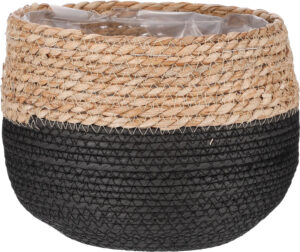 Punutud korv Jorck kile sisuga Ø22x h19cm helepruun/must