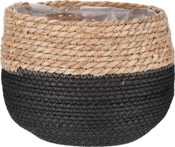 Punutud korv Jorck kile sisuga Ø22x h19cm helepruun/must