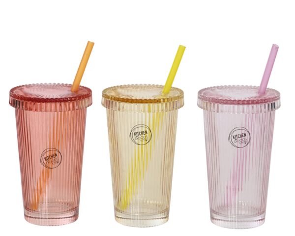 Joogiklaas kõrrega Ø9x h14,4cm värvivalik 1tk