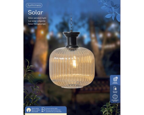 Lamp Solar rippuv kuldne Ø20,5x h25,5cm