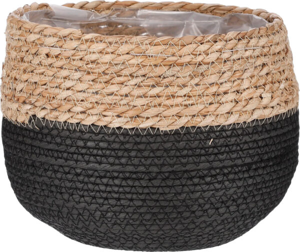 Punutud korv Jorck kile sisuga Ø26x h24cm helepruun/must