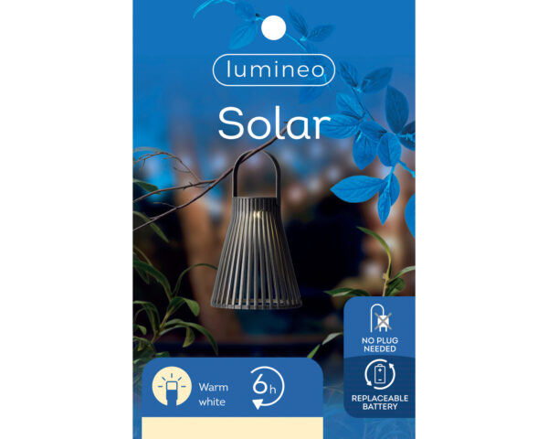 Latern Solar plastik must Ø14,5x h18,5cm