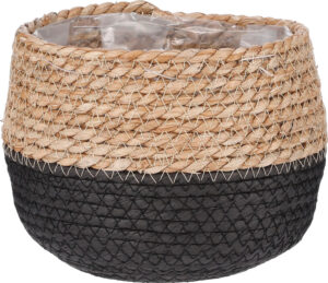 Punutud korv Jorck kile sisuga Ø18x h15cm helepruun/must