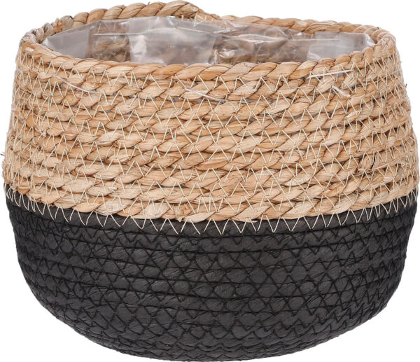 Punutud korv Jorck kile sisuga Ø18x h15cm helepruun/must