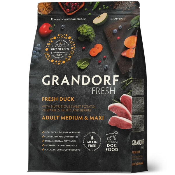 Grandorf kuivtoit koerale Fresh Duck Adult Medium & Maxi Breed 3kg