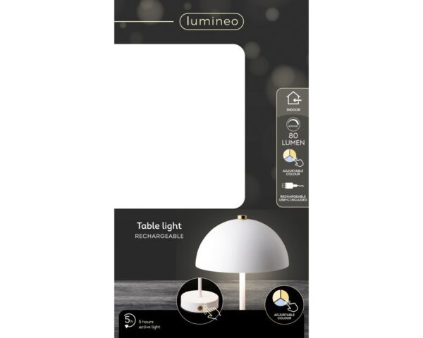 Laualamp LED valge Ø15x h25cm