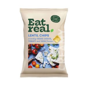 Eat Real läätsekrõpsud Kreeka juustu. tomati ja ürtidega 95g