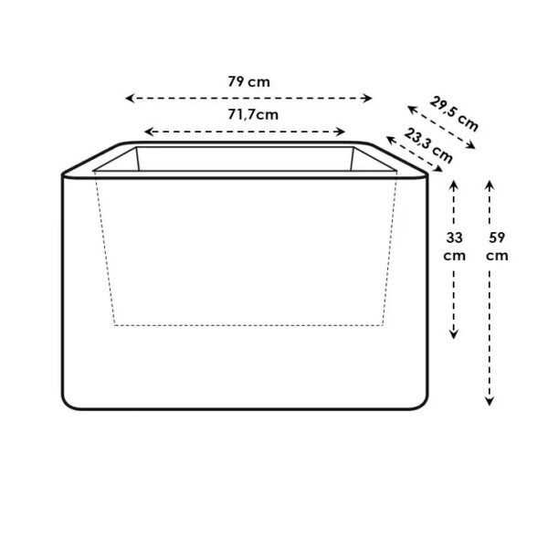 Lillepott June Brick Divider 80x30x h59cm beež