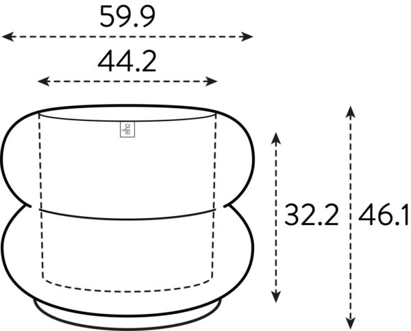 Lillepott Amber roll Ø60x h46cm valge
