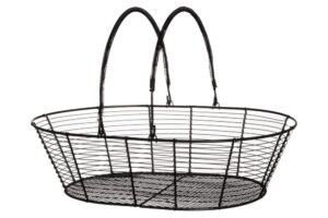 Metallkorv sangadega must 41,5x29x h12cm
