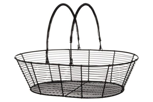 Metallkorv sangadega must 41,5x29x h12cm
