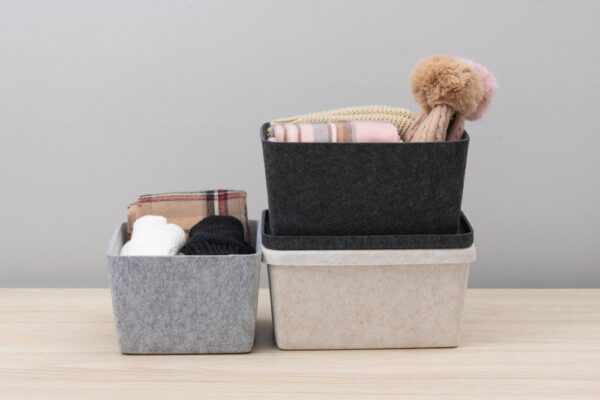 Hoiukorv Candy vildist kaanega beež 32x24x h16cm