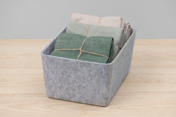 Hoiukorv Candy vildist kaanega hall 32x24x h16cm