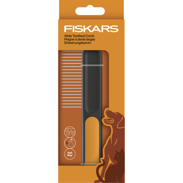 Fiskars hõredate piidega kamm lemmikloomale