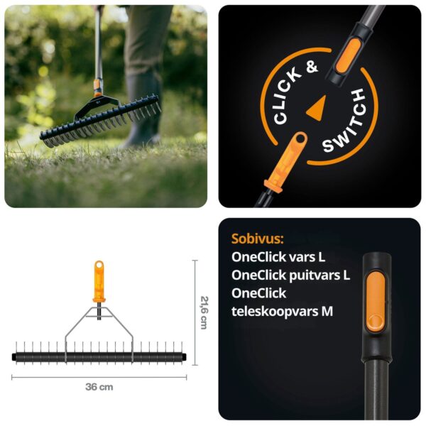 Fiskars aeraatorreha OneClick laius 36cm