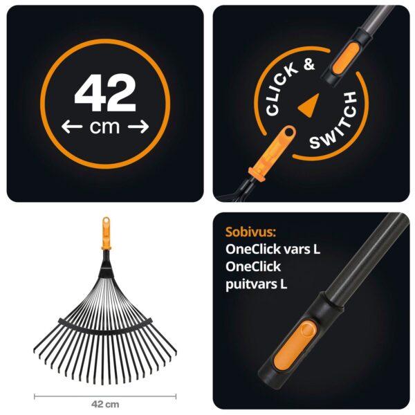 Fiskars lehe/murureha OneClick metall, laius 42cm