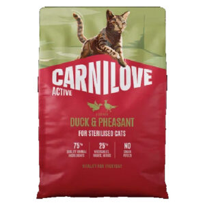 Carnilove kuivtoit steriliseeritud kassile Active Duck & Pheasant 2kg