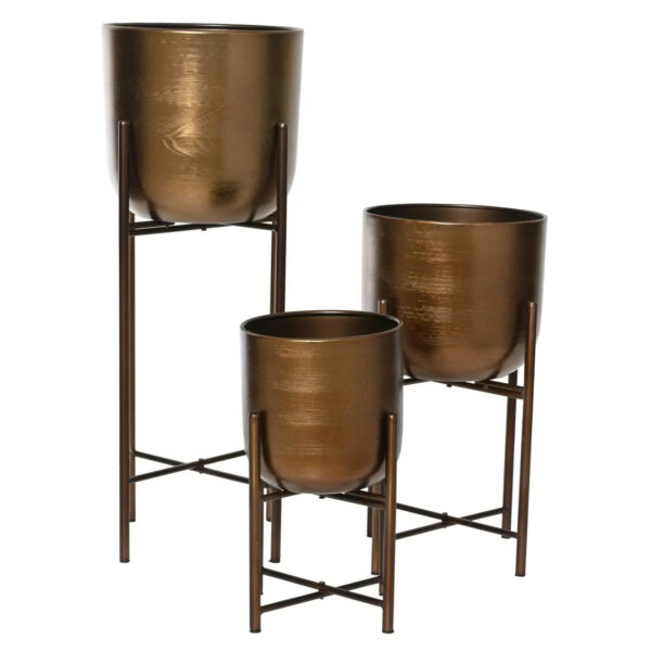 Lillepott jalgadel Decoris Ø19,5x h33cm pruun