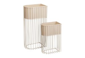 Lillepostament metall 30x20x h60cm beež