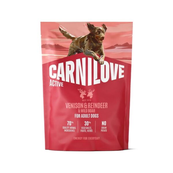 Carnilove kuivtoit koerale Active Venison & Reindeer & Wild Boar 1,5kg