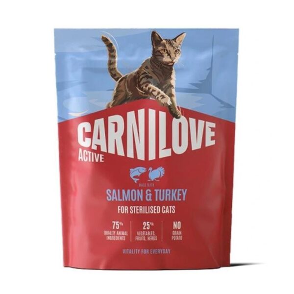 Carnilove kuivtoit kassile Active Salmon & Turkey Adult Sterilised 0,4kg