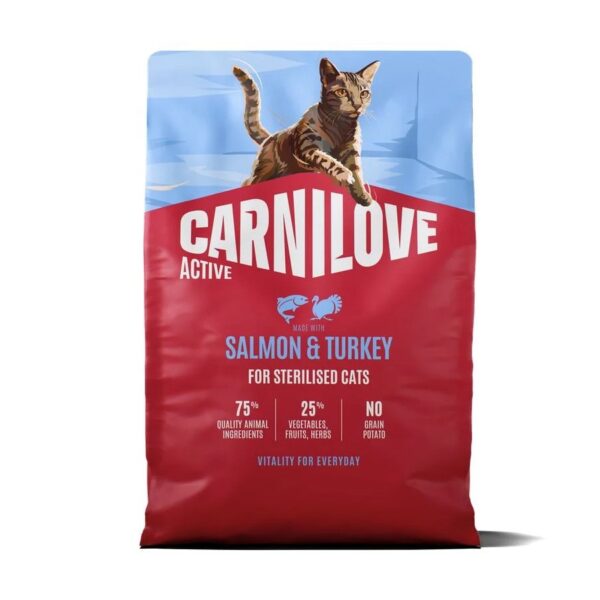 Carnilove kuivtoit kassile Active Salmon & Turkey Adult Sterilised 2kg