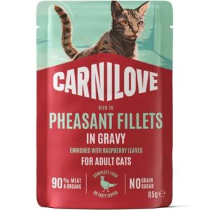 Carnilove märgtoit kassile Pheasant Gravy with Raspberry Leaves 85g