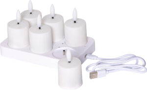 LED küünlad laadijaga 4x6cm 6tk
