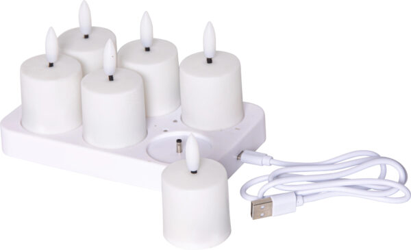 LED küünlad laadijaga 4x6cm 6tk