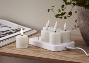 LED küünlad laadijaga 4x6cm 6tk