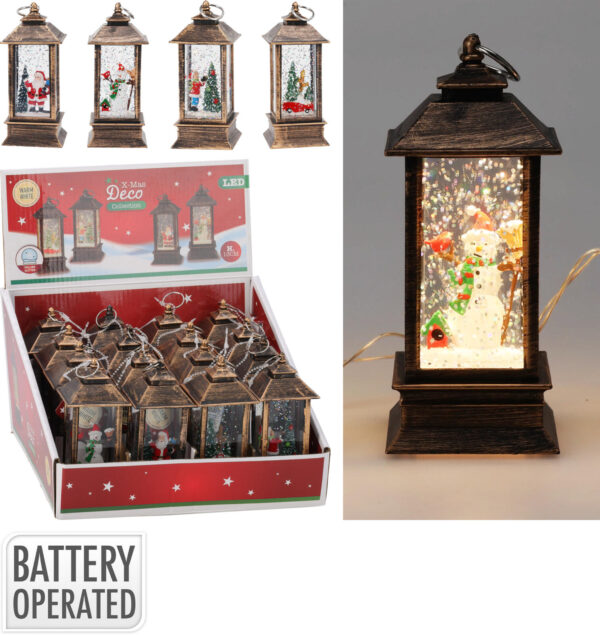 LED-valgustusega latern kuldne 13 cm, erinevad 1tk
