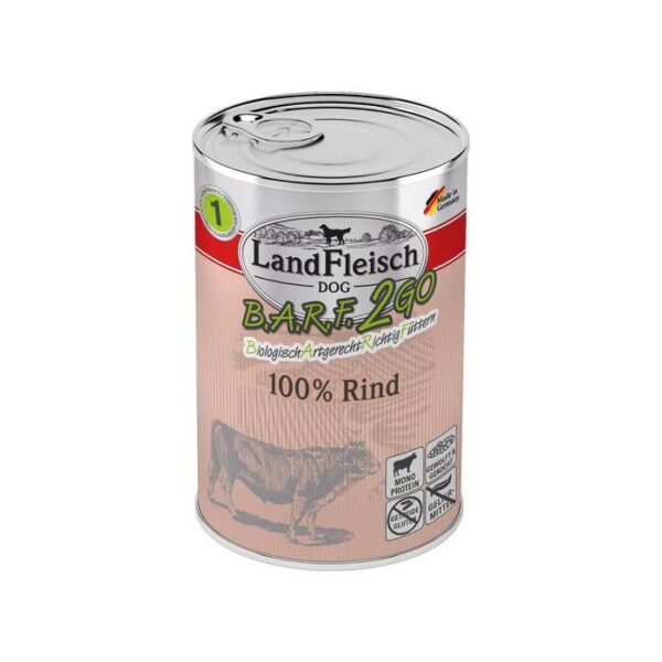 LandFleisch märgtoit koerale Rind 100% veise 400g