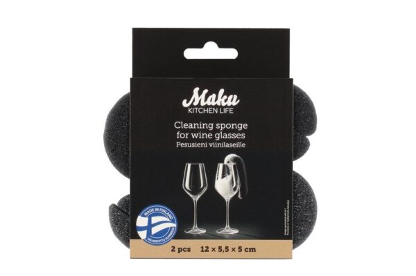 Maku puhastuskäsn veiniklaasile must 12x5,5x5cm, 2tk