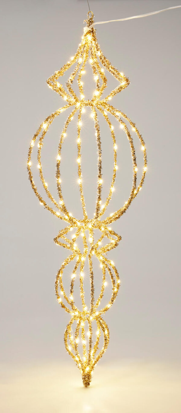 Kuldne tilgakujuline jõulukaunistus 80 cm, 180LED