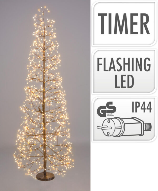 LED-valgustusega dekoratiivpuu must 150 cm 1600 LED