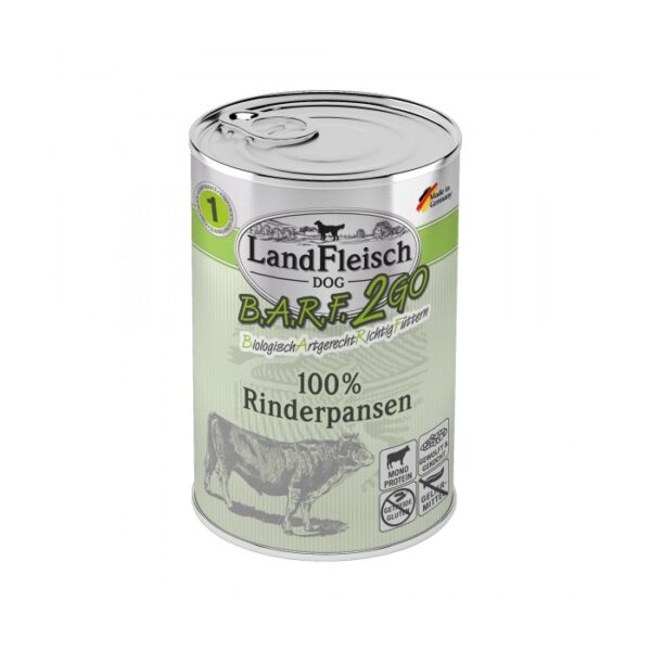 LandFleisch märgtoit koerale Rinderpansen 100% veise magu 400g