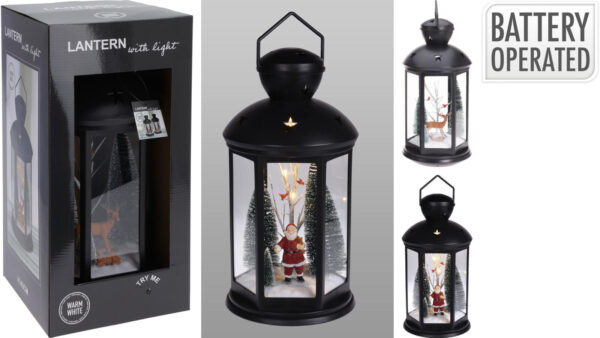 LED-valgustusega Jõululatern kaleidoskoobiefektiga must 43 cm, erinevad 1tk