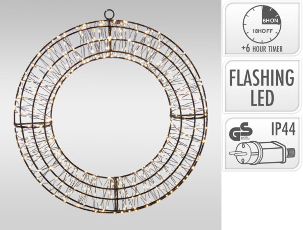 LED-valgusrõngas must Ø38 cm 480 LED