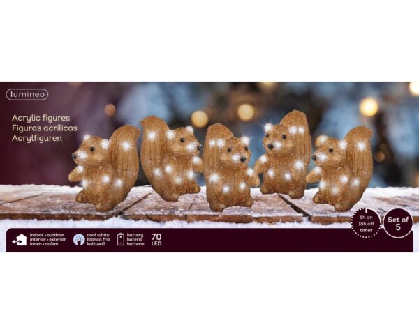 Valguskett Oravad külm valge 70LED 2m