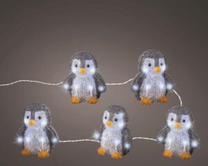 Valguskett Pingviinid külm valge 50LED 2m