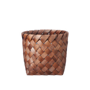 Punutud korv Nila S Ø26x h22cm tumepruun