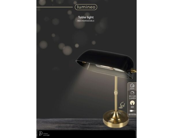 Klassikaline laetav LED-laualamp must 37 cm