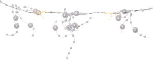 Valguskett Pearl valgete pärlitega soe valge 20 LED 1,9m
